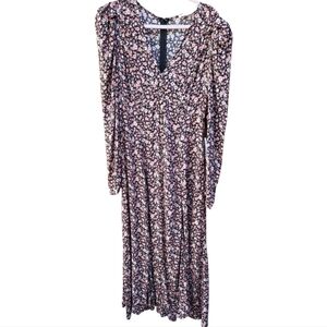 Astr Maxi Dress NWT  XL tiny flowers empire waist Black clay floral